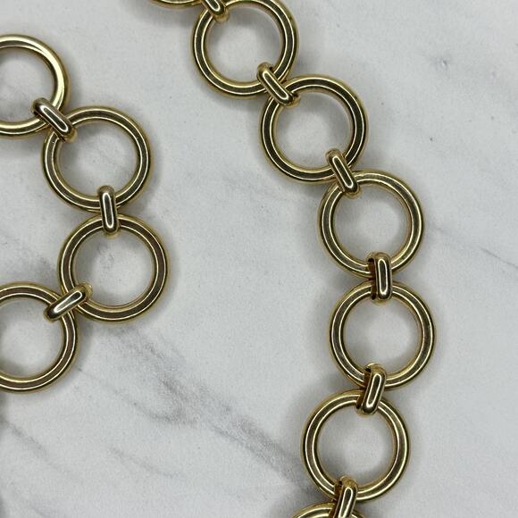Chunky Gold Tone Chain Link Belt Toggle Clasp Extra Small/Small XS/S ✨ main image 4